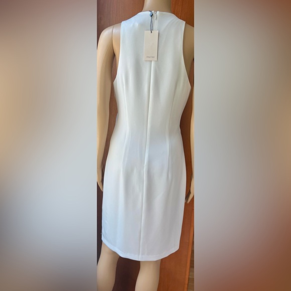 NWT CINQ A SEPT Clemency Drape-Front
Satin Combo White Dress Size 6 - Picture 7 of 12